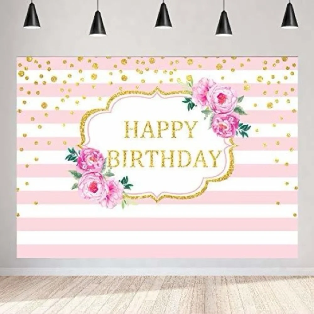 NIBag Oversized 7’(w) x 5’(h) Vinyl Happy Birthday Backdrop Banner